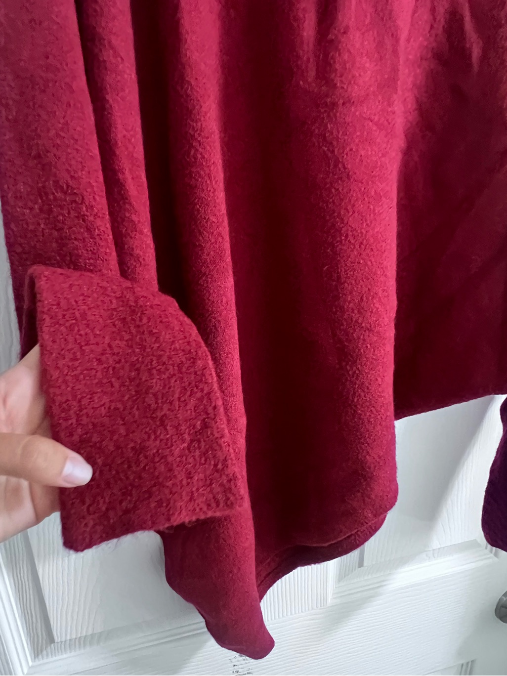 Like New Jaki London Asymmetric Draped | Burgundy | Seamless Knit Size: S/M — image 8 of 8